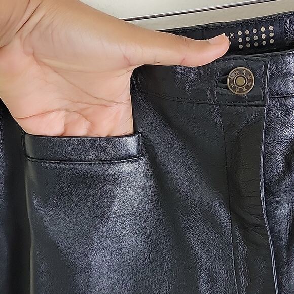 Designers Black Genuine Leather Pants size 10 - Picture 11 of 11